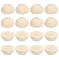 35mm Half Wood Beads 30 Pack Unfinished Natural Wooden Beads Split Wood Balls
