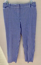 TALBOTS PERFECT CROP PANTS BLUE/WHITE SZ 14 W NEW