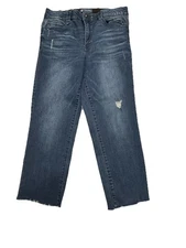 Democracy Ab Solution High Rise Tapered Cropped 16P Petite Stretch Blue Denim