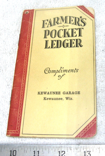 1935 -1936 JOHN DEERE POCKET LEDGER BROCHURE KEWAUNEE GARAGE KEWAUNEE WI