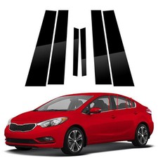 Glossy Black Pillar Posts Covers Window Door Moulding Trim For Kia Forte 14-2018