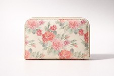 Ladies Floral Wallet Pink Roses Zipper Coin Purse Small 6x4