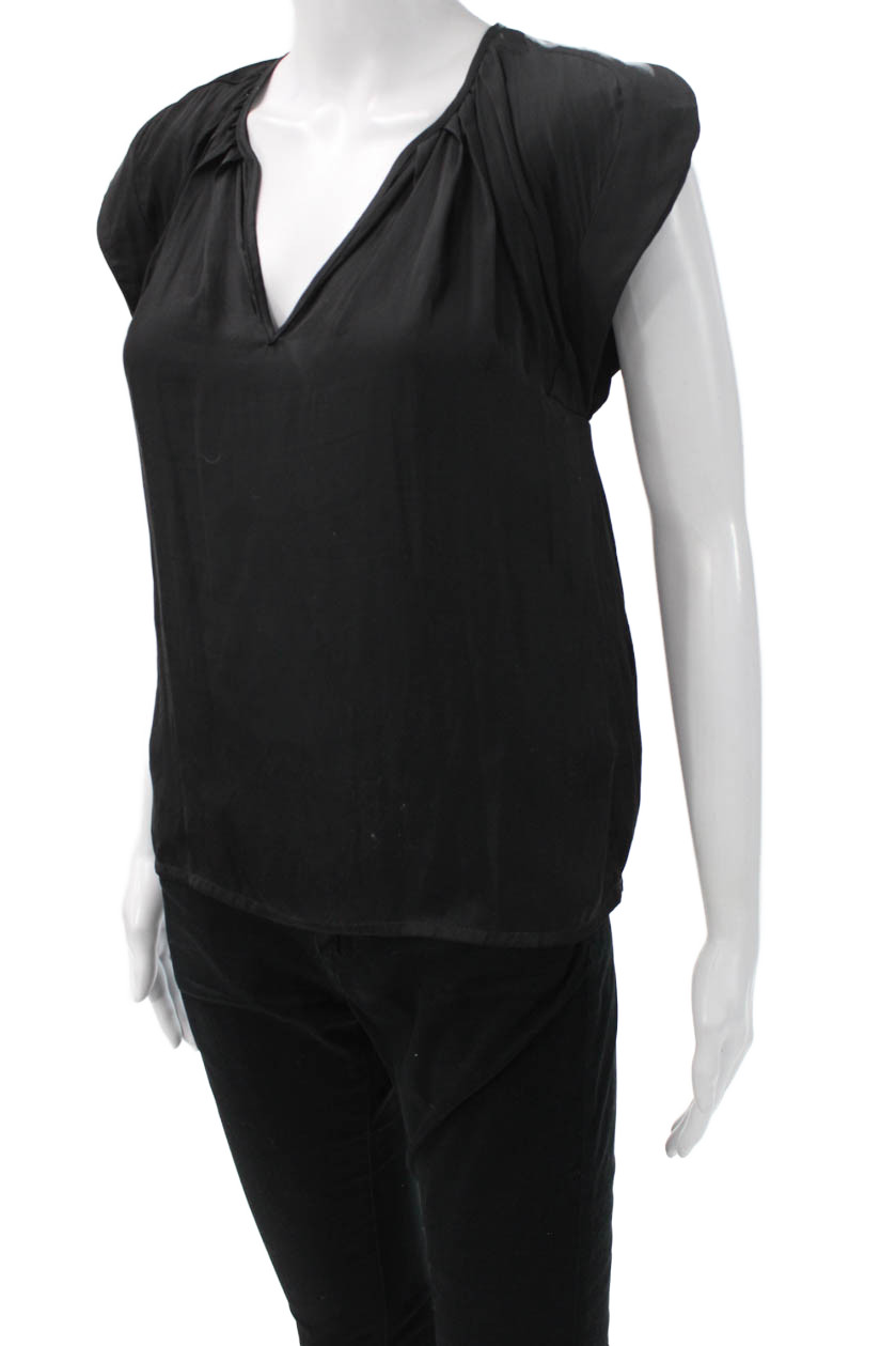 Ulla Johnson Womens Basic Black V Neck Sleeveless… - image 2