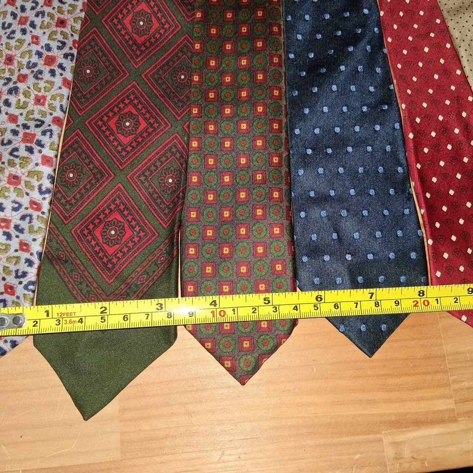 Corbata SILK SKINNYLOT 7x Vintage Columpio Abstracto Paisley Medallón Geométrico Foto 3 de 4