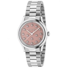Gucci G-Timeless 32mm Quartz SS Pink Dial Women's Watch YA1265033