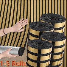 3D Effect Gold Vertical Mirror Stripes 40x300cm Self-adhesive Wallpaper 1-5Rolls