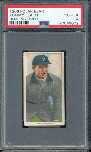 T206 Polar Bear Tommy Leach (Bending Over) PSA 4 - Pittsburgh