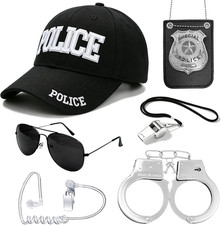 Police Costume Accessories Set Halloween Hat Adult Women Men Role Play