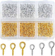 400Pcs Small Screw Eye Pins Mini Tiny Eye Hooks For Jewelry Making DIY Crafts