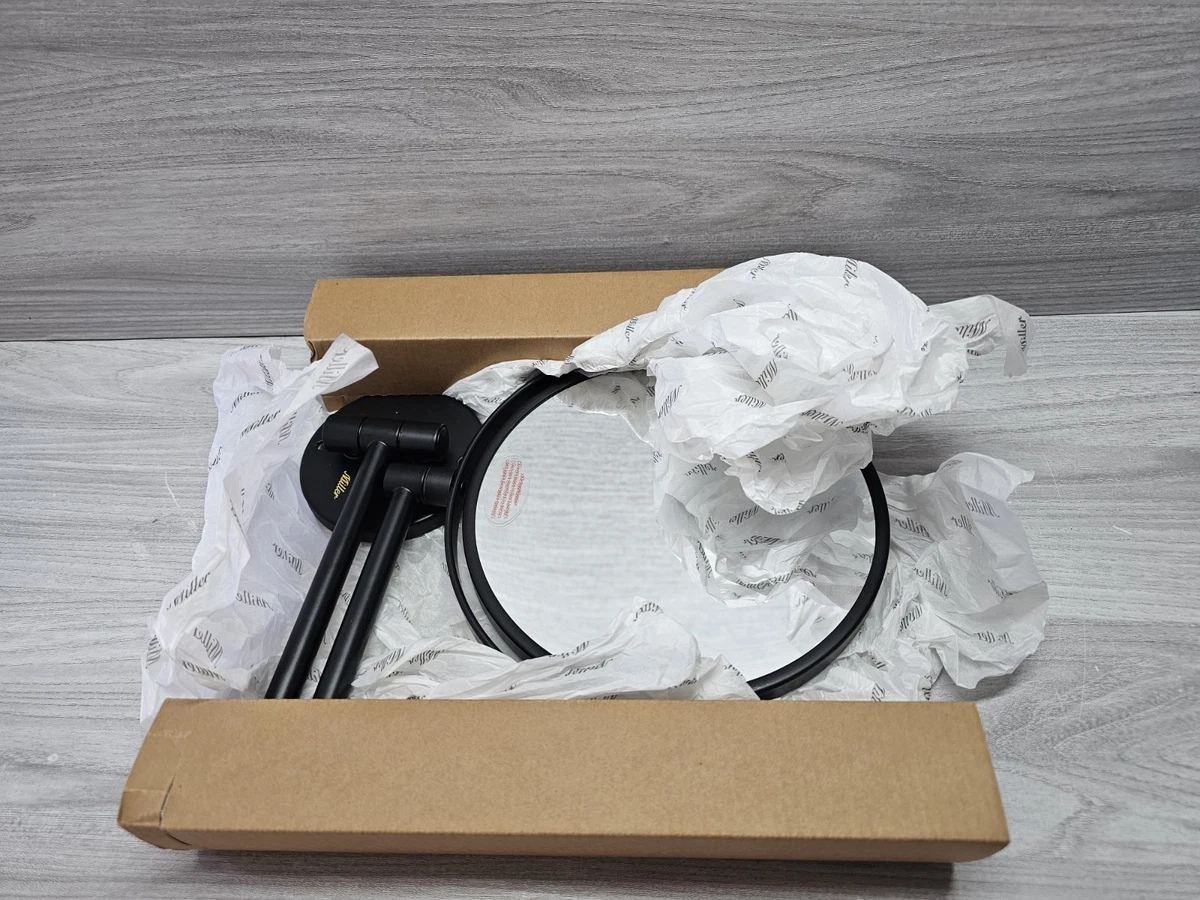 Miller Wall Mounted Magnifying Mirror Matt Black (Regular & 3x Magnification)