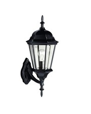 Kichler 9653BK Madison 19.75" 1 Light Outdoor Wall Light Beveled Glass Black