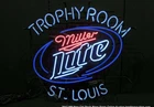 Vintage Miller Lite Beer Trophy Room St Louis Neon Sign. 27”x27”.