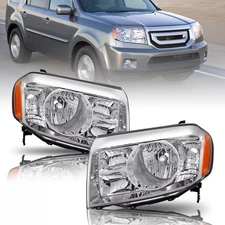 For 2009 2010 2011 Honda Pilot Halogen Headlights Assembly Pair