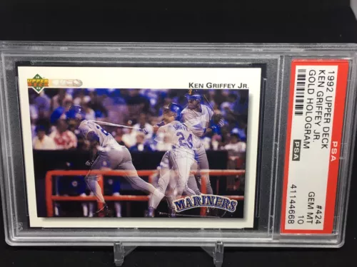 1992 UPPER DECK GOLD HOLOGRAM KEN GRIFFEY JR #424 GEM MINT PSA 10