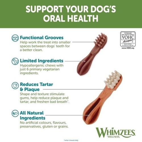 Whimzees Toothbrush Dental Dog Treats - X-Large (>27kg) - 18 pack - Picture 6 of 7
