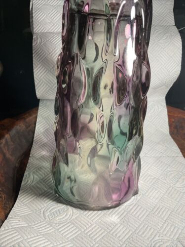 Vintage böhmische Kunst Glas, lila, grün, 9 cm hoch, gute Ordnung. - Bild 16 von 22