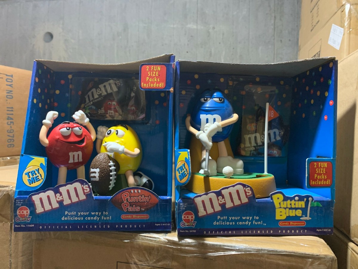 M&M's Puntin' Pals キャンディディスペンサー MISB 00611 red & yellow M&M M&M's PUNTIN PALS dispenser with