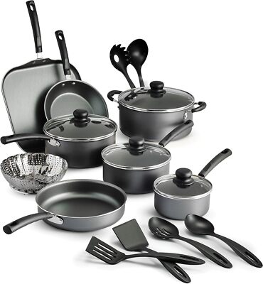 18 Piece Nonstick Pots & Pans Cookware Set Kitchen Kitchenware Cooking NEW