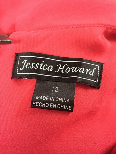 NWT Jessica Howard Missy Pink Coral Ruffle Back Zip Dress 12 - Picture 5 of 6
