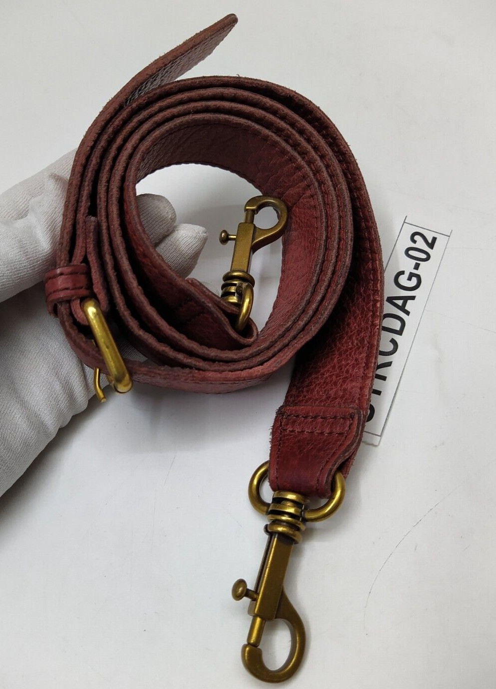 Adjustable Replacement Strap Maroon Leather Golds… - image 4