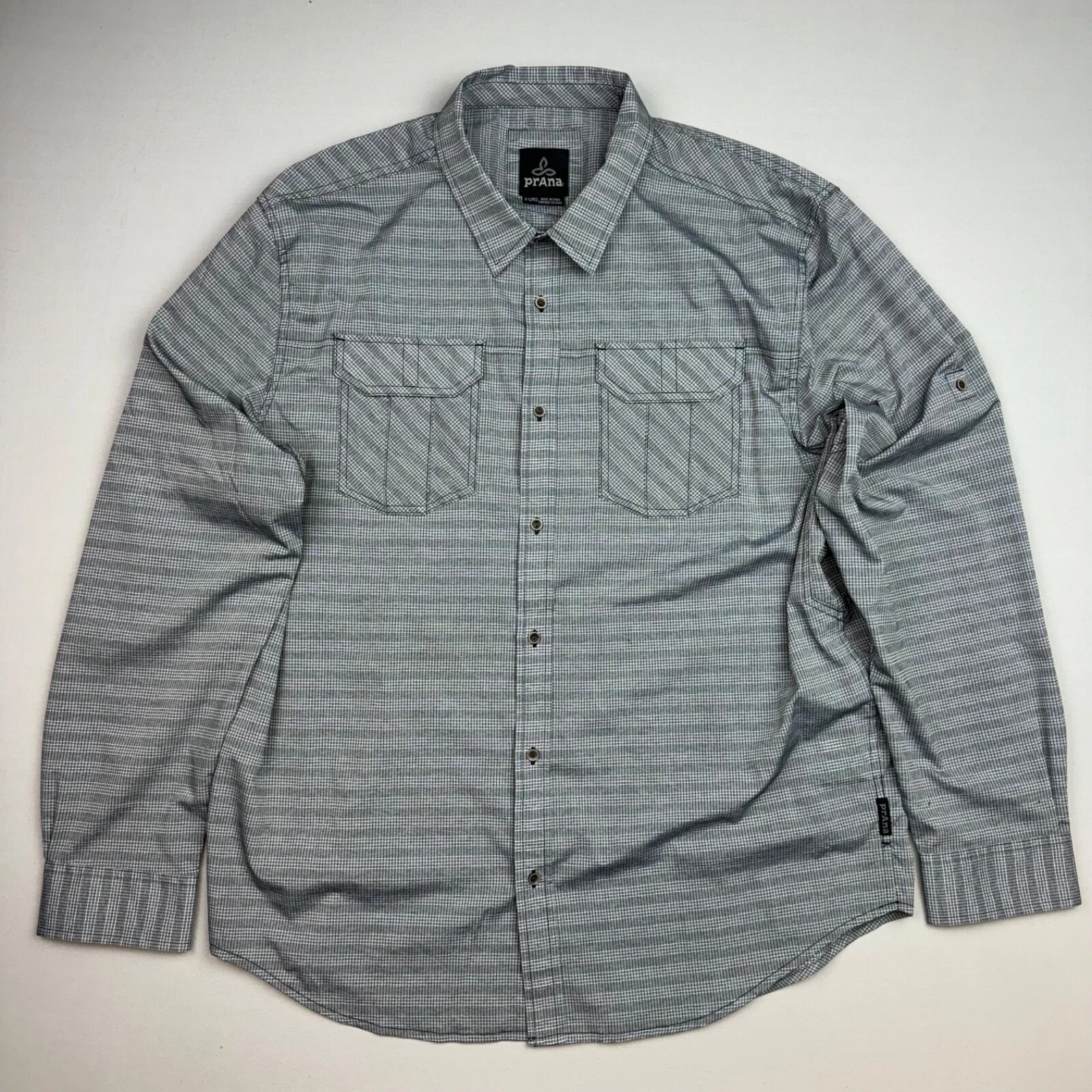 prAna Citadel Hiking Shirt Adult Mens XL M21170308 Gray Lightweight Utility