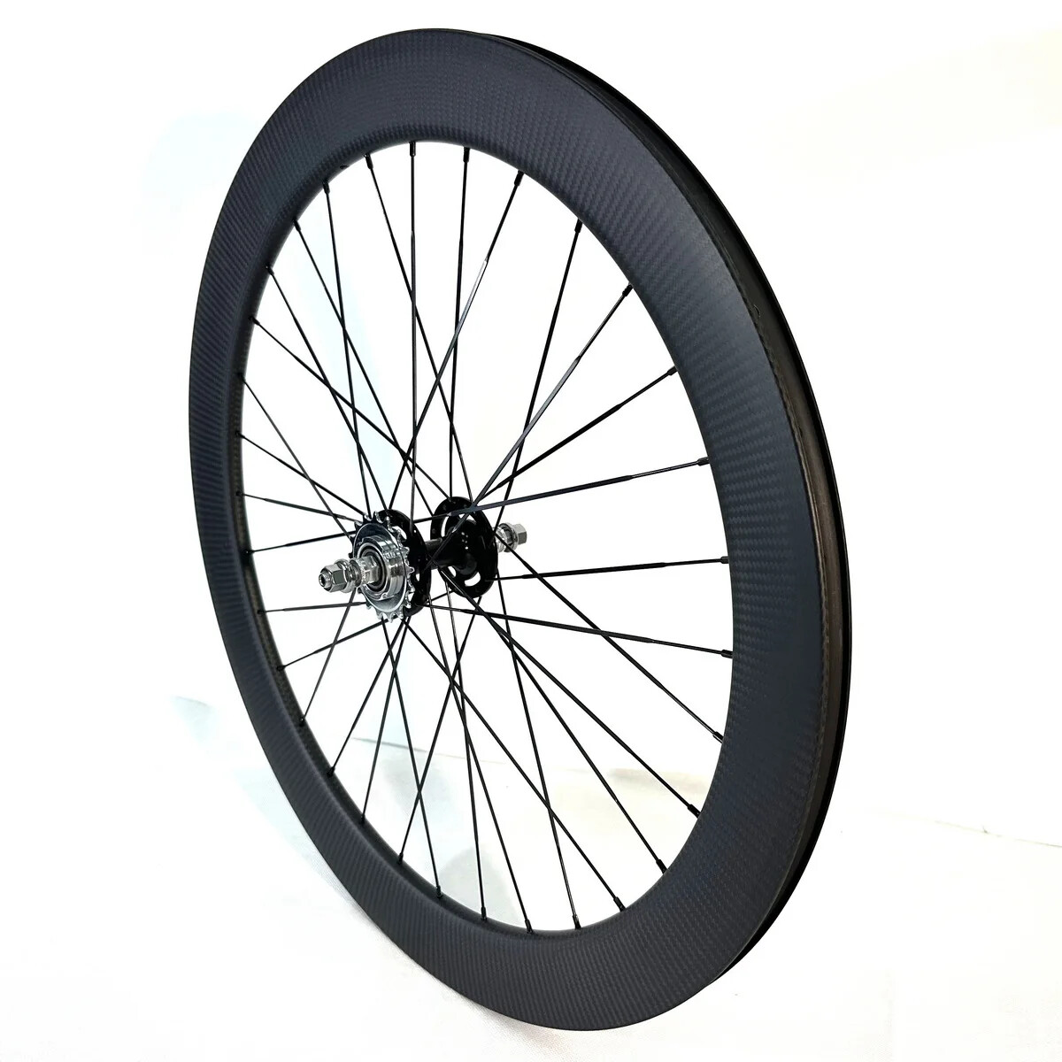700C Track Fixed Gear Bike Carbon Wheels 60mm Height 25mm Width Clincher Tubular