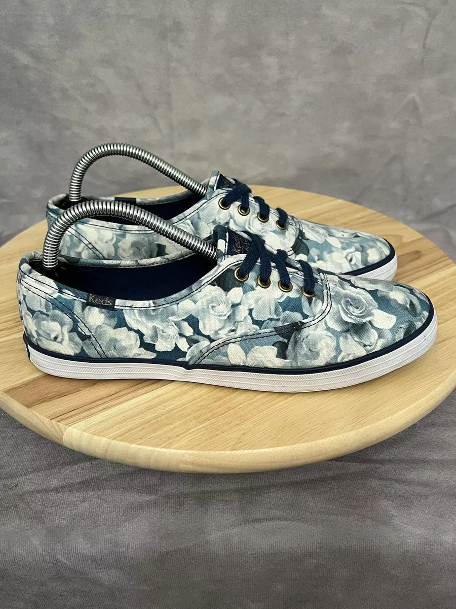 Keds Taylor Swift Women s Sneaker Size 7 Blue Floral Canvas Casual Shoe RARE