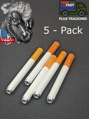 5 Pack: 3'' One Hitter Tobacco Smoking Pipe Metal 003