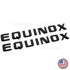 2x Chevy Equinox Front Door Nameplate Letter Logo Badge Emblem Sport Gloss Black