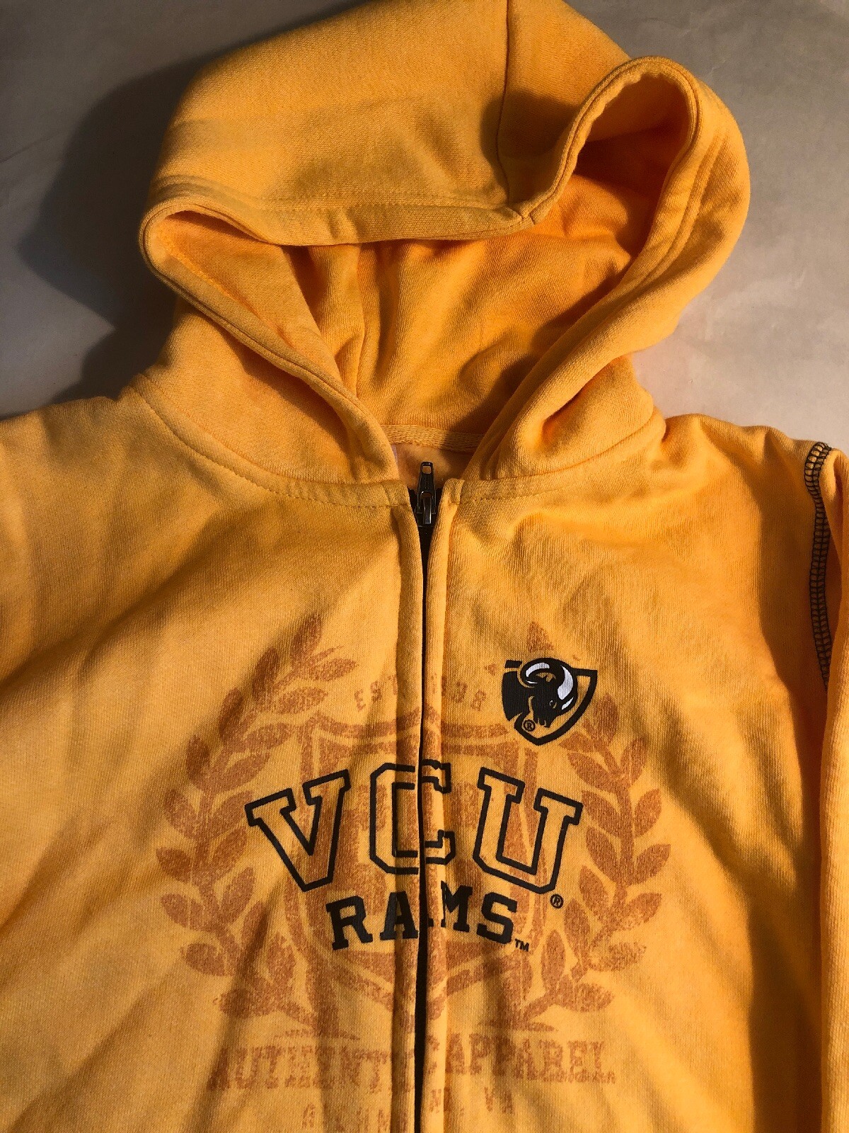 Yellow VCU Rams Girls' Long Sleeve Full Zip Hoodie Size XS (4/5) eBay