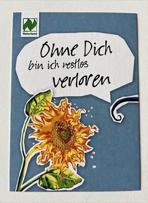 Postcard ''Without you I am completely lost'' Sunflower Bee Conservation TOP
