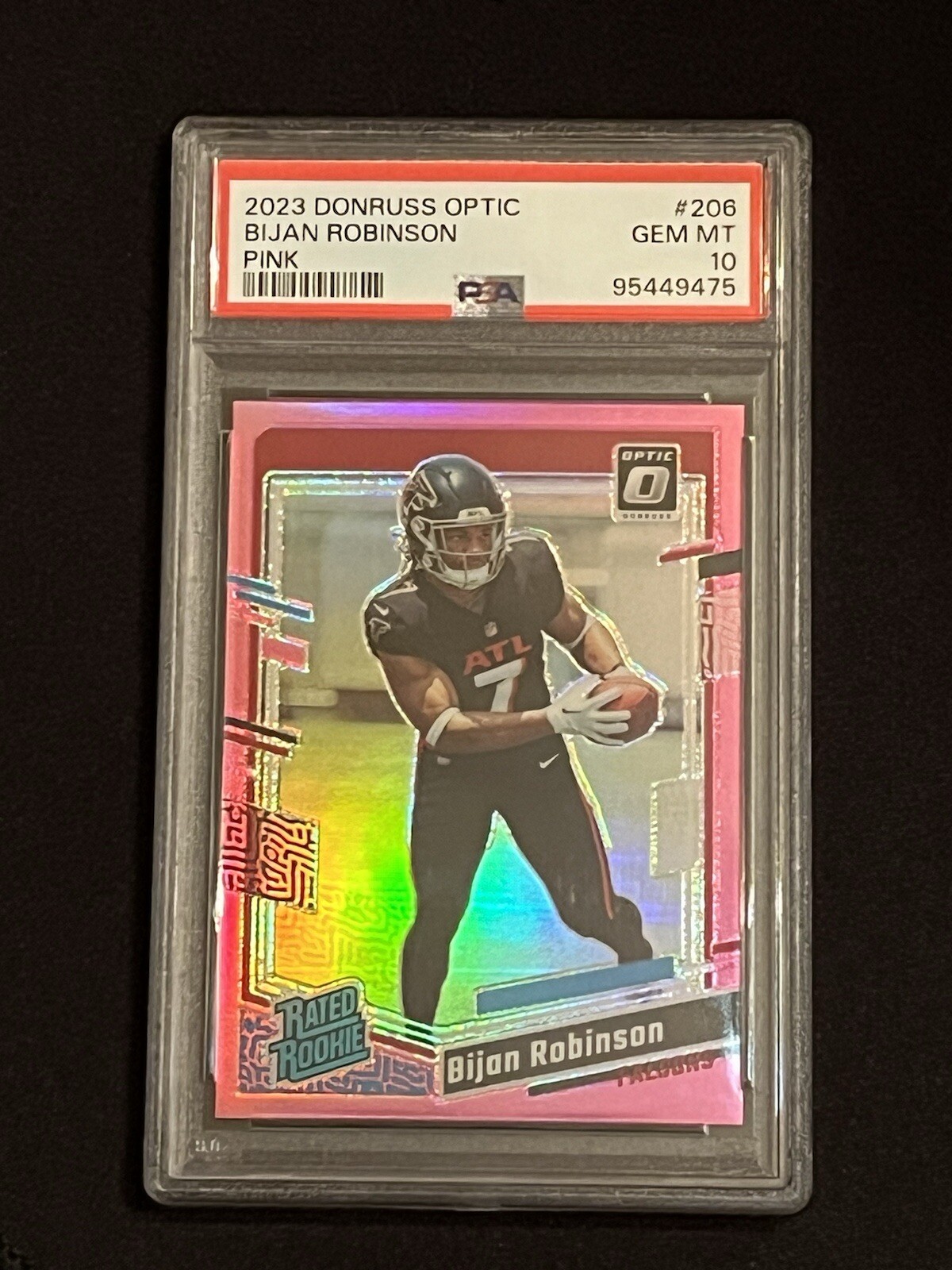 2023 PANINI DONRUSS OPTIC 206 BIJAN ROBINSON PINK PSA 10 Atlanta Falcons