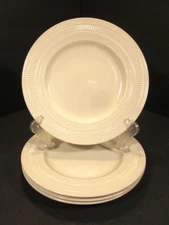 Set of 4 Wedgwood Jasper Conran ~ IMPRESSION~ Cream Salad Plates 8 7/8" EUC