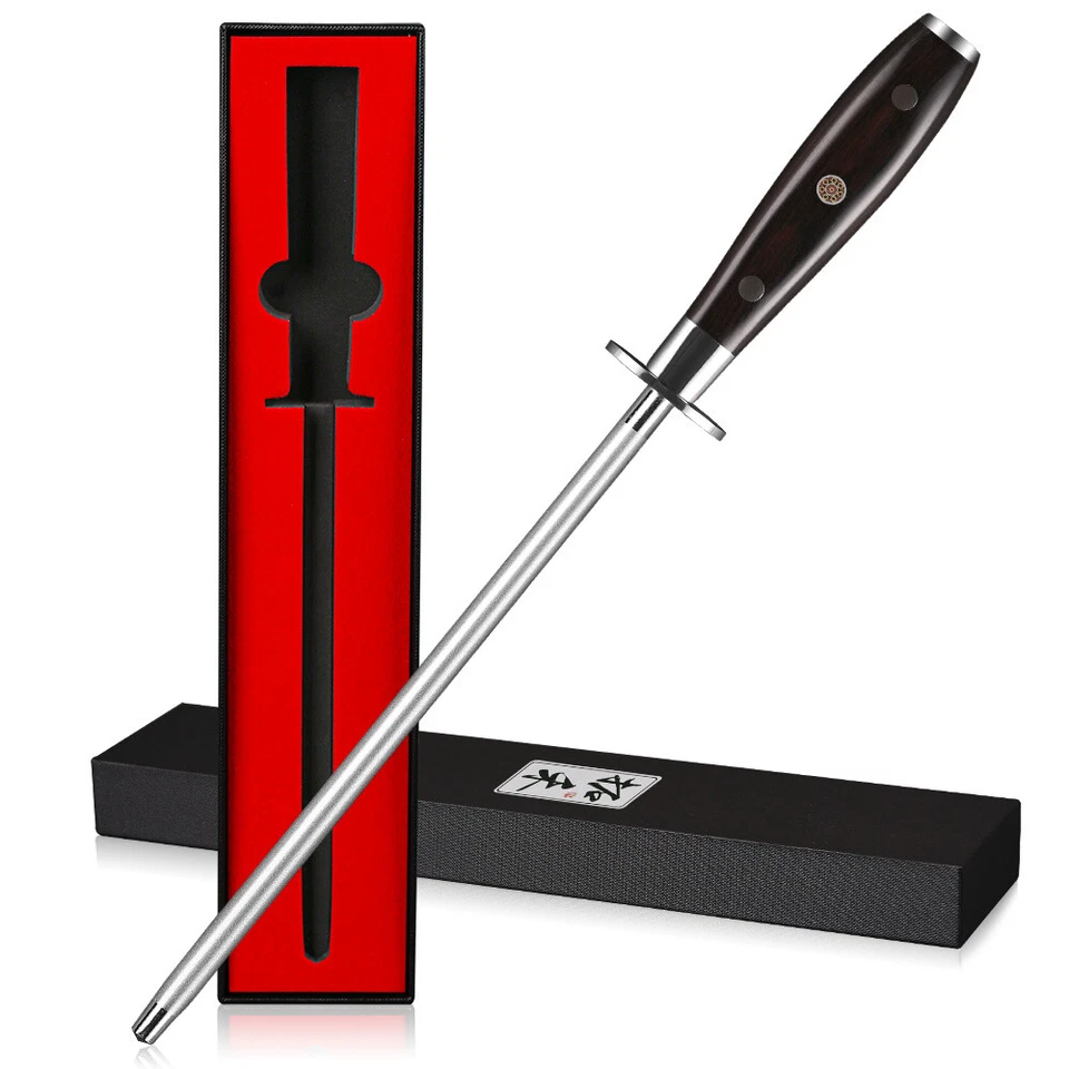 TURWHO 9inch Diamond Sharpener Rod Chef Kitchen Knife Sharpening Stick Bar