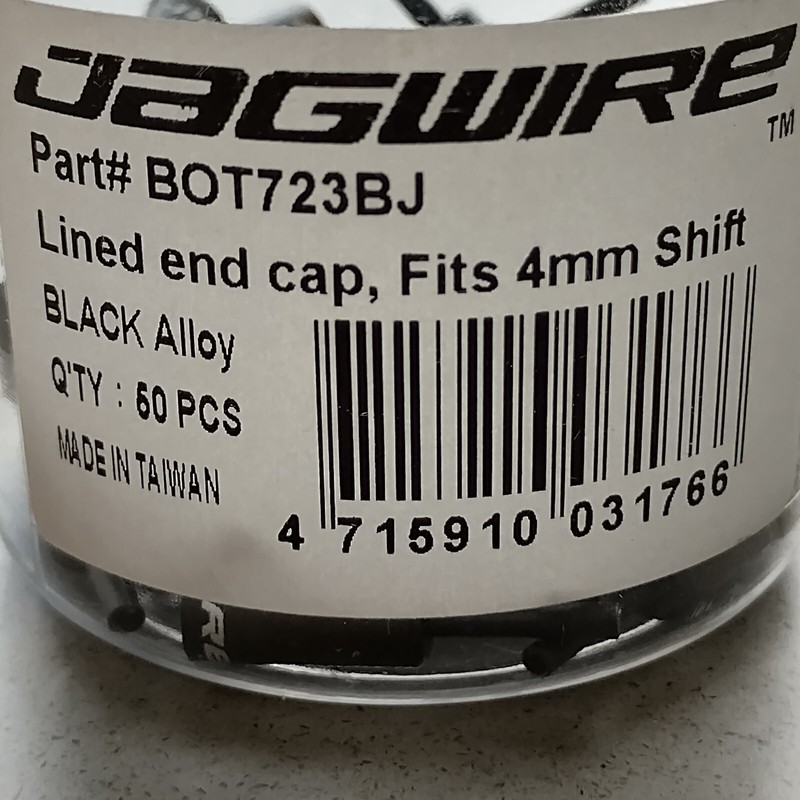 Jagwire 4mm Lined Alloy End Caps Bottle of 60 Black BOT723BJ