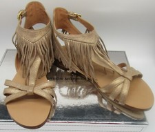 NIB SIGERSON MORRISON light gold bross t-strap sandals sz 7.5