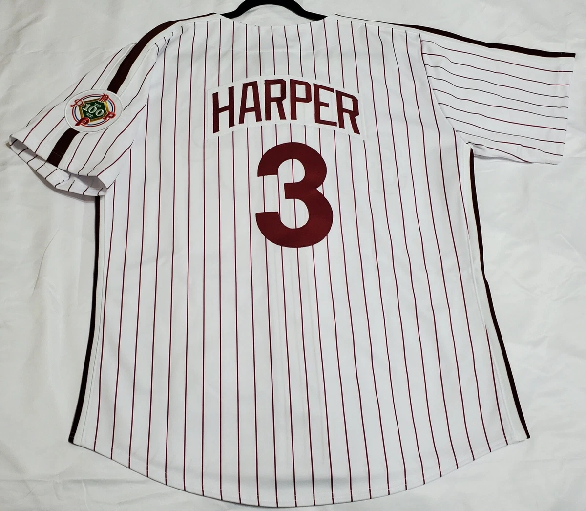 AUTHENTIC MAJESTIC BRYCE HARPER, 3XL Philadelphia Phillies TBTC Jersey USA  6240