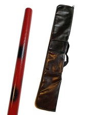 TEKKA BUDO Set Escrima Stock schwarz-rot mit Waffentasche 65 cm Rattan Stick