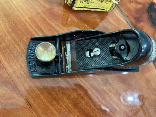 nice Stanley No 9-1/4 wood block plane & brass front knob With Box - Picture 3 of 7