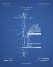 Manually Operated Railroad Semaphore Shanty Patent Print - Sheet 1 - Blueprint
