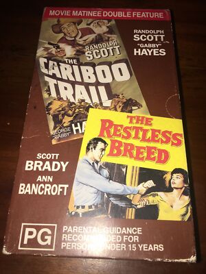 THE RESTLESS BREED / THE CARIBOO TRAIL MOVIE MATINEE Double Feature VHS VIDEO'S 