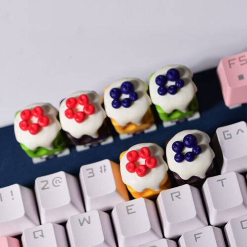 Cheese Cream Cherry Blueberry Fruit Key cap Resin Handmade ESC 3D Keycap - Afbeelding 1 van 18