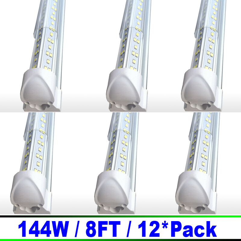 12/Pack 8Ft LED Tube Light Bulbs 144W 6500K 8Foot LED Shop Light Fixture 18000LM