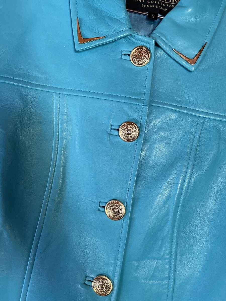 St. John By Marie Gray Leather Jacket Size Small Coat St. John By Marie Gray Leather Jacket Size Small Coat
