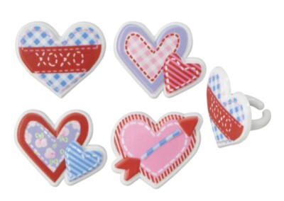 DecoPac Valentine Heart Rings Cake and Cupcake Toppers 144ct
