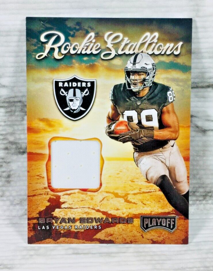 2020 PANINI PLAYOFF FOOTBALL #RS-29 BRYAN EDWARDS ROOKIE STALLIONS RC RELIC!