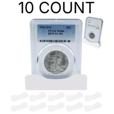 (10) Coin Slab Holder Display Stand PCGS NGC Case Storage Box Plastic ICG WHITE