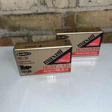 Lot of 2 Maxell VHS-C TC-30 Premium High Grade HGX-Gold Camcorder Tape NEW