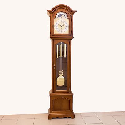 Elegante Pendelstanduhr aus Nußbaum mit Mondphase von Kieninger 0089-23-01