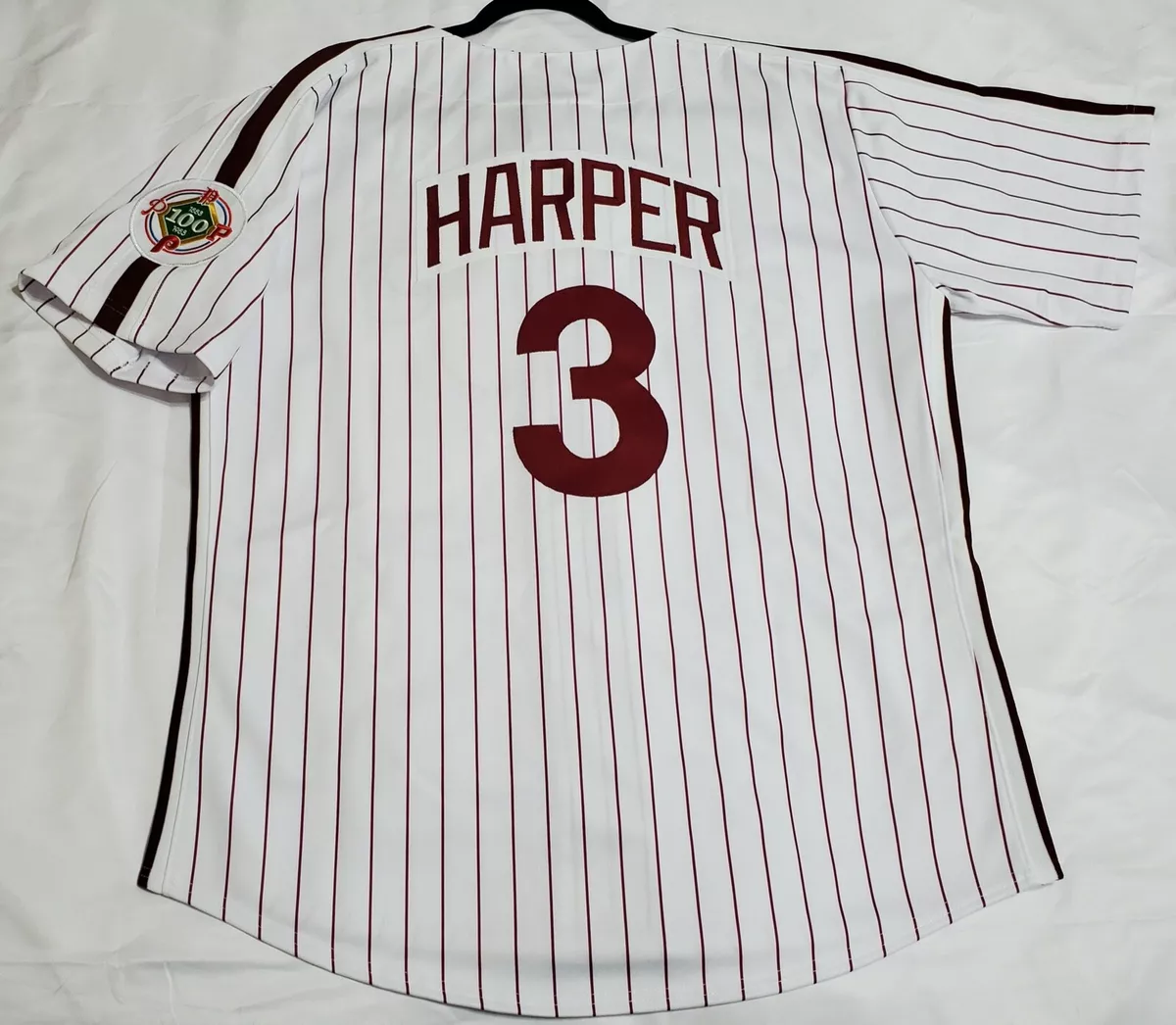 AUTHENTIC MAJESTIC LARGE, BRYCE HARPER PHILADELPHIA PHILLIES JERSEY TBTC  6240